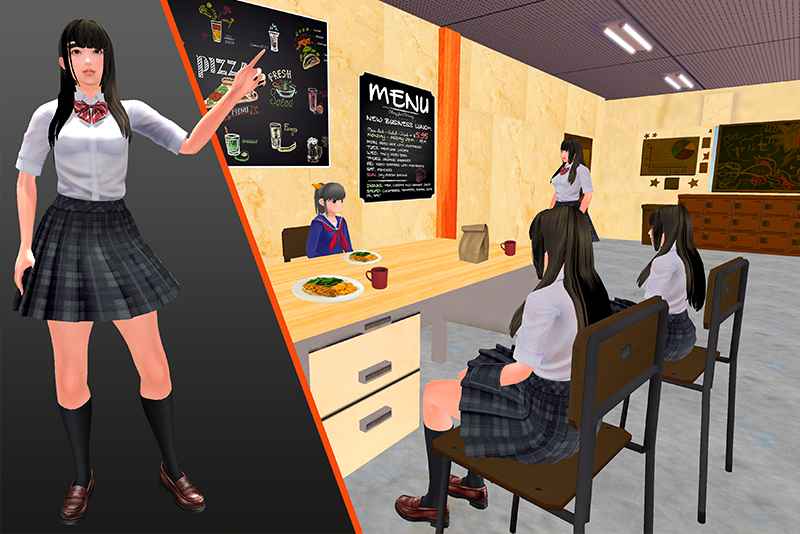 高中虚拟女孩模拟器手游app截图