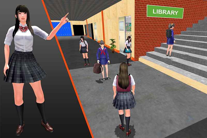 高中虚拟女孩模拟器手游app截图