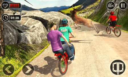 儿童双人越野自行车比赛手游app截图