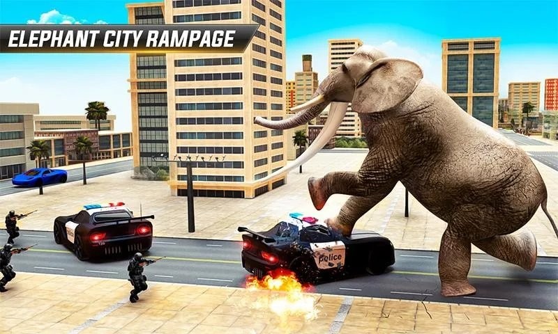 愤怒的大象城市攻击手游app截图