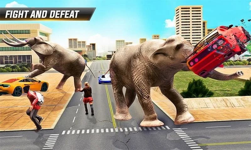 愤怒的大象城市攻击手游app截图