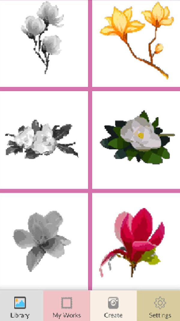 玉兰花像素艺术手游app截图