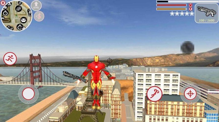 超级钢铁侠绳索英雄 中文版手游app截图