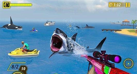 鲨鱼狩猎动物射击手游app截图