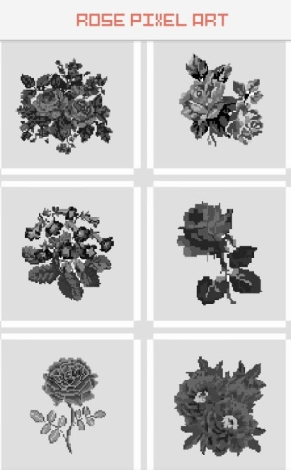 玫瑰花像素艺术手游app截图