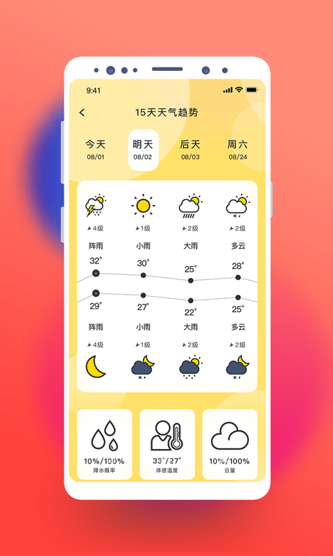 极简桌面天气手机软件app截图
