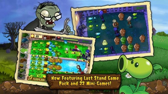  Screenshot of mobile game app for bots vs. zombies