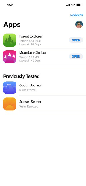 testflight 福利兑换码手机软件app截图