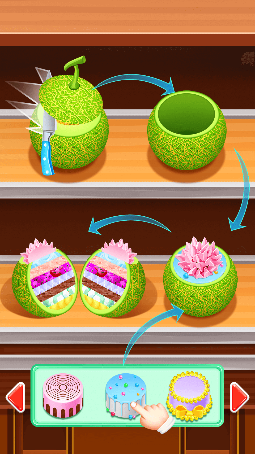 制作美味蜜瓜蛋糕手游app截图