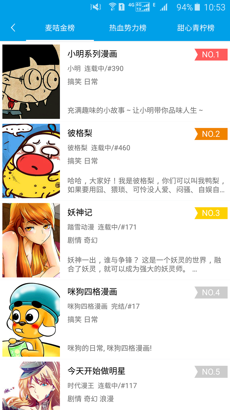 呱呱漫画手机软件app截图