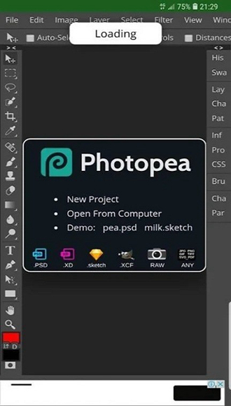 photopea 图片编辑手机软件app截图