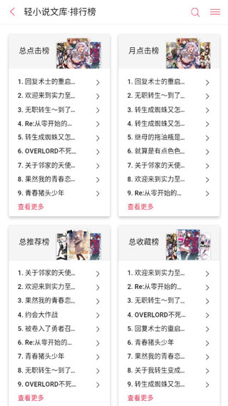 哔哩轻小说 去广告版手机软件app截图