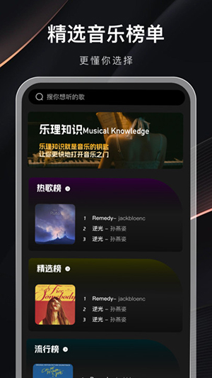 音乐排行榜手机软件app截图