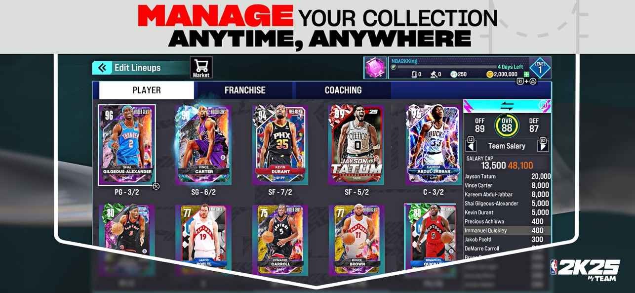 NBA2K25 梦幻球队国际服手游app截图