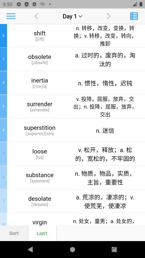 List背单词本手机软件app截图