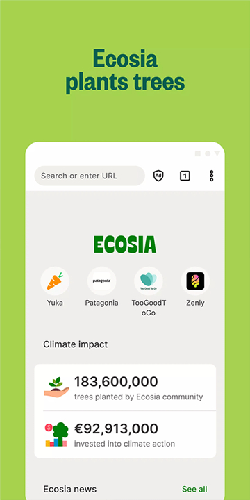 ecosia浏览器手机软件app截图