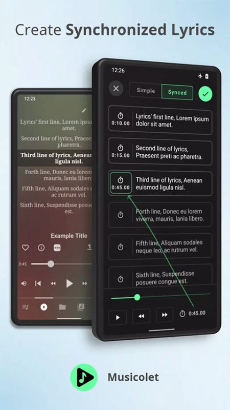 Musicolet 桌面歌词手机软件app截图