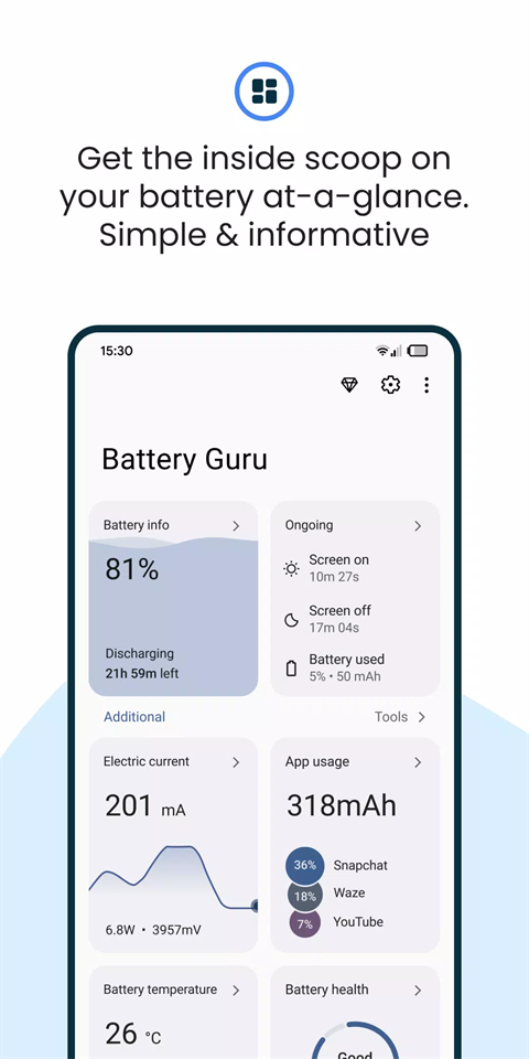 batteryguru 电池检测手机软件app截图