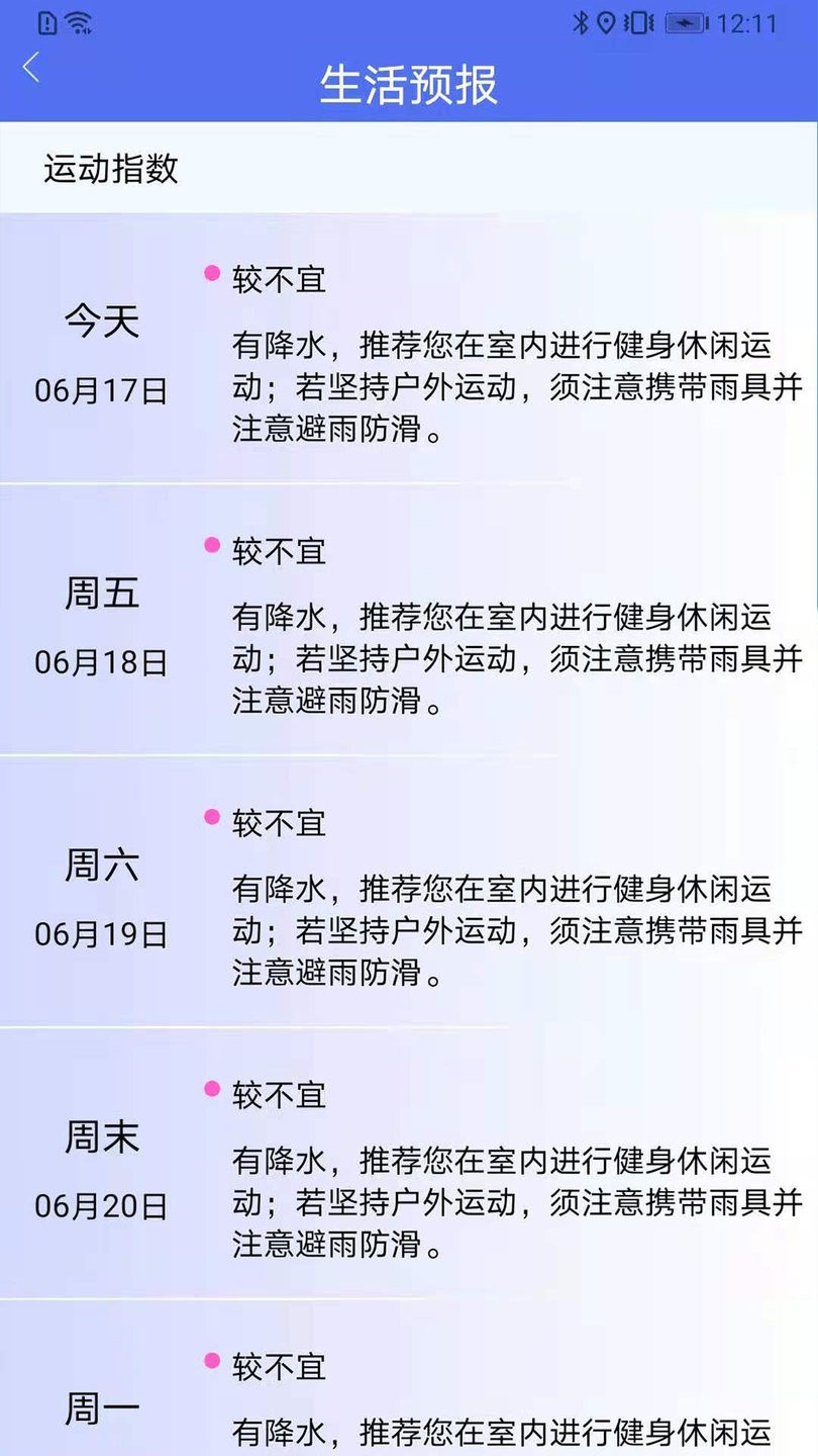 趣味天气预报手机软件app截图