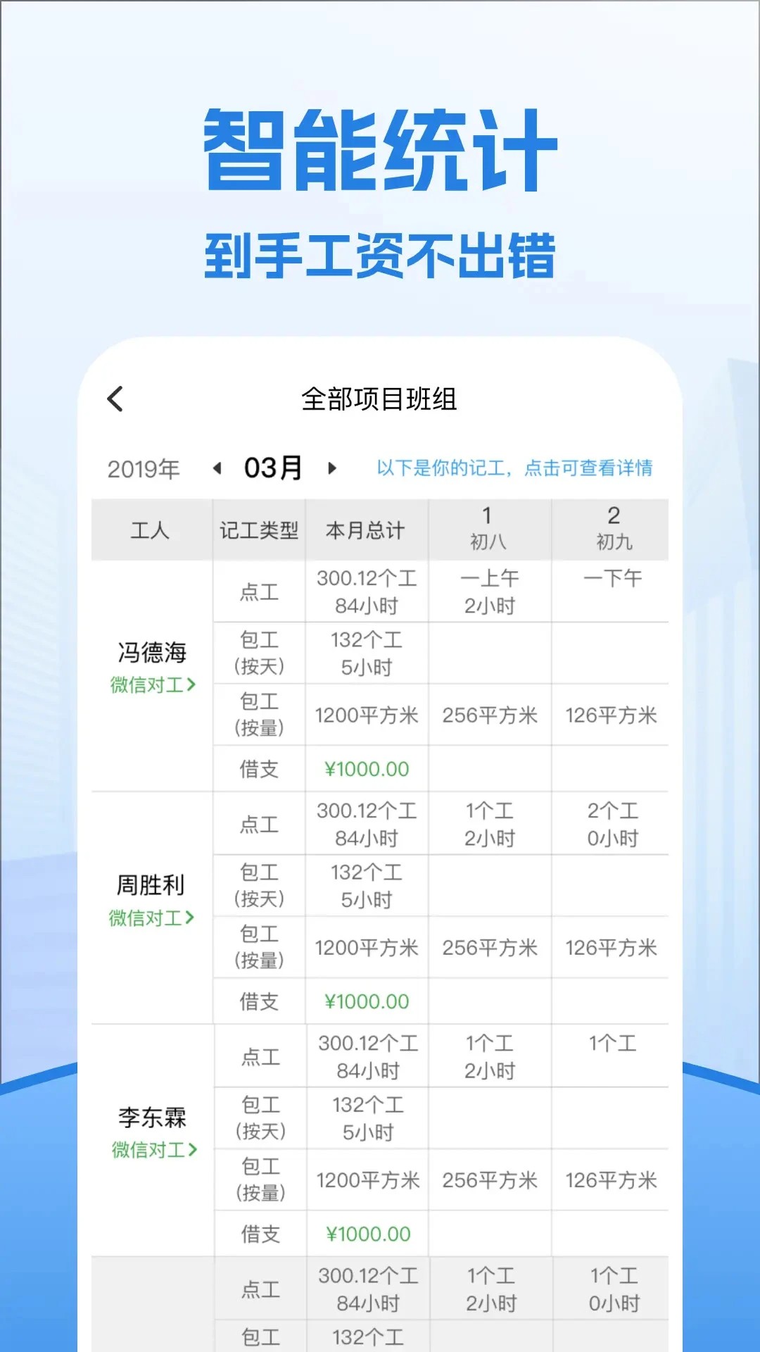 考勤表手机软件app截图