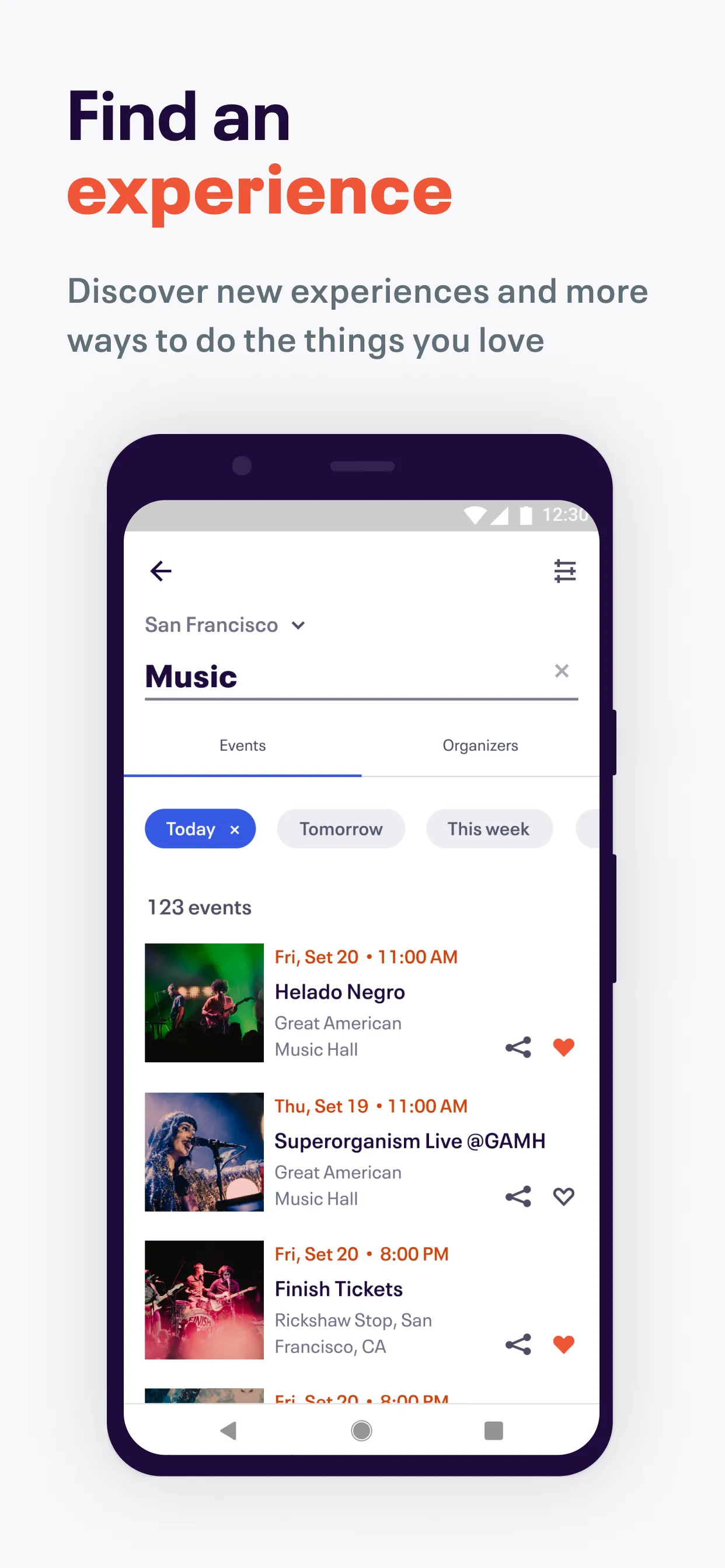 Eventbrite官方客户端手机软件app截图