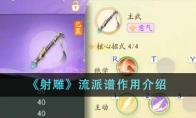 《射雕》攻略——流派谱作用介绍