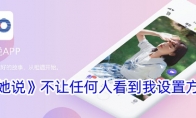 《她说》攻略——不让任何人看到我设置方法