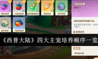 《西普大陆》攻略——四大主宠培养顺序一览