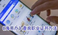 《海易办》攻略——查询职业证书方法
