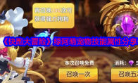 《快跑大冒险》攻略——绿阿萌宠物技能属性分享