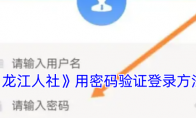 《龙江人社》攻略——用密码验证登录方法