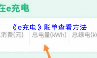 《e充电》攻略——账单查看方法