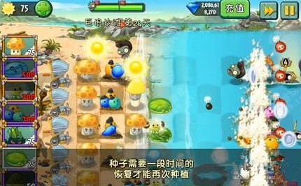 《植物大战僵尸2》巨浪沙滩第二十五关攻略