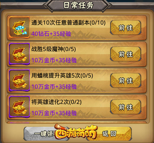 日常任务走一遭  塔人《西游萌萌》全玩遍