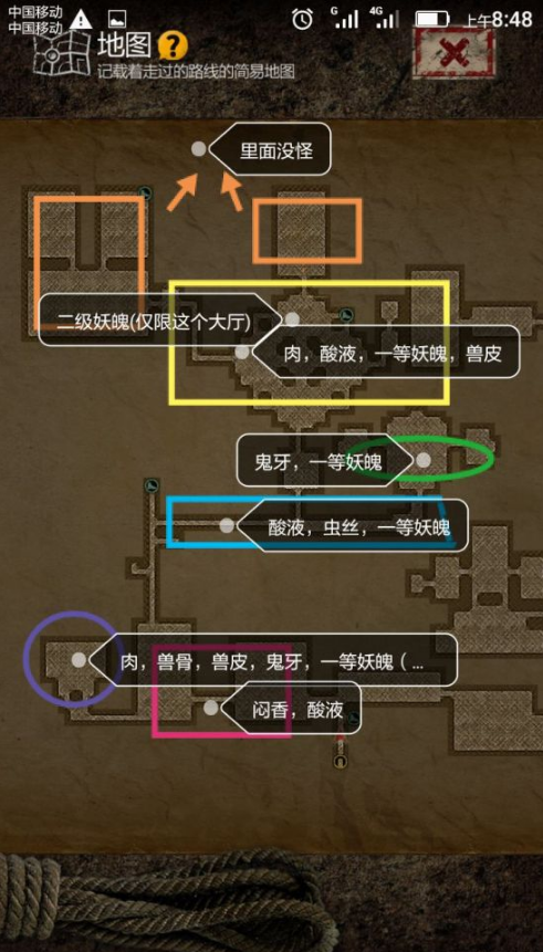 《盗墓长生印》第一章材料分布图