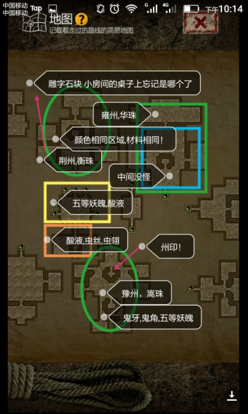 《盗墓长生印》第三章材料分布图