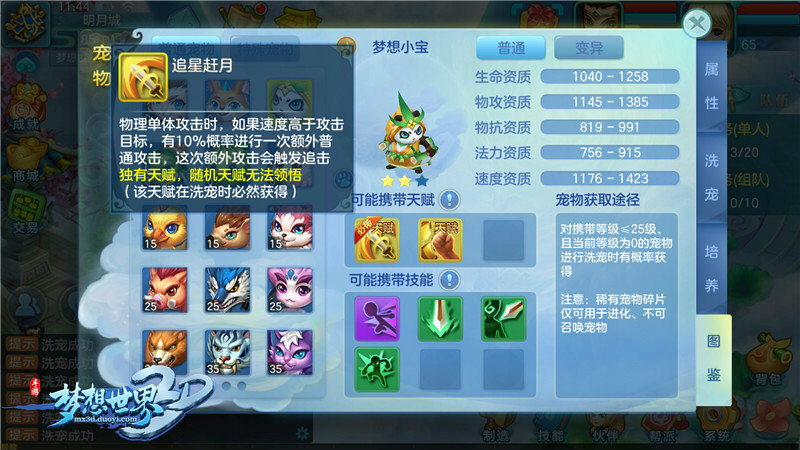 《梦想世界3D》全新宠物熊猫登场 特殊天赋加持