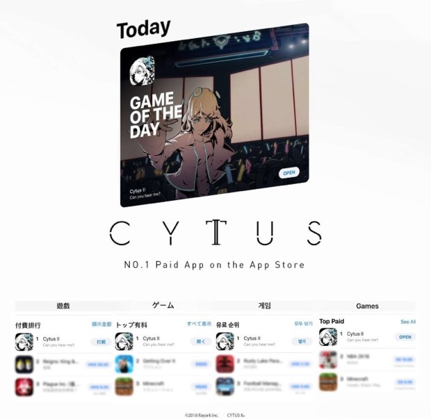 收割App Store全球榜单？《音乐世界Cytus II》目的地远不止于此