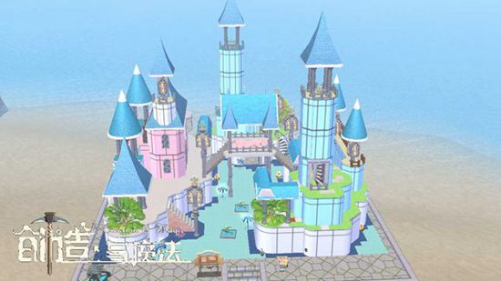 《创造与魔法》海边城堡建筑制作教学 海边城堡建筑平面设计图纸