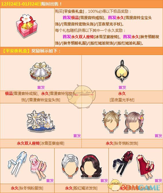 《QQ飞车》平安夜礼盒奖励有哪些