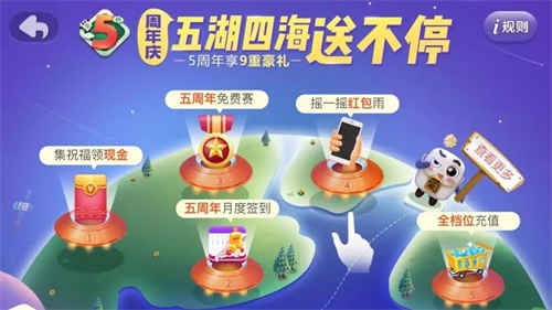 欢乐麻将五周年，福利满3月，惊喜送不停！