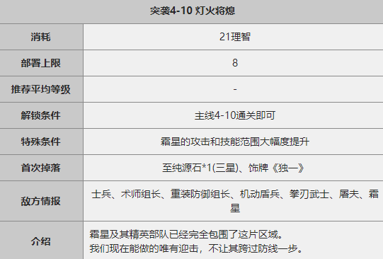 《明日方舟》突袭4-10关卡攻略