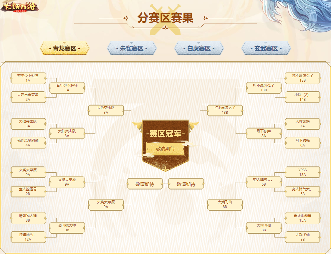 热血战歌！大话手游无差别PK赛分区四强队伍诞生！