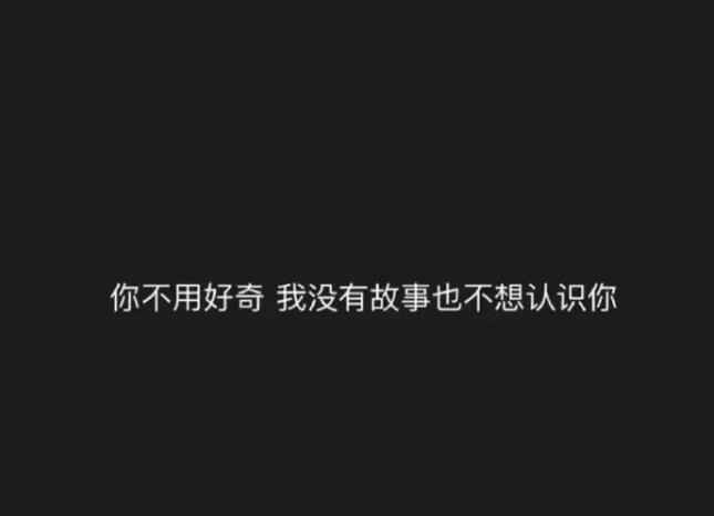 你不用好奇我没有故事也不想认识你文字图片分享