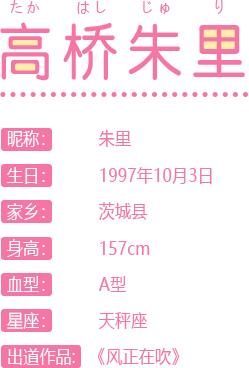 《AKB48樱桃湾之夏》偶像图鉴介绍—高桥朱里