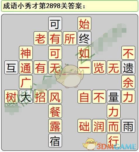 《成语小秀才》第2891-2900关答案