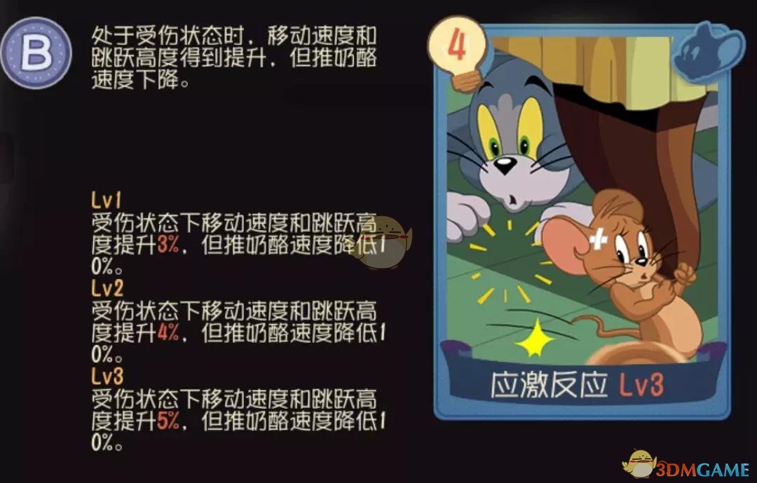 《猫和老鼠手游》应激反应知识卡介绍