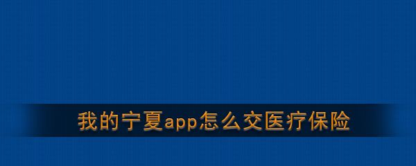 《我的宁夏》app缴纳医疗保险方法介绍