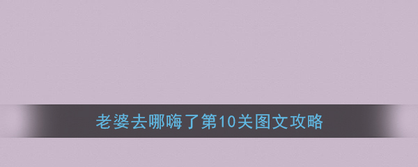 《老婆去哪嗨了》第10关图文攻略