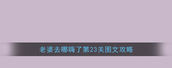 《老婆去哪嗨了》第23关图文攻略